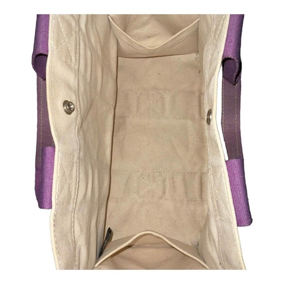 Hermes Bora Bora Canvas Tote Bag Ivory Purple - Picture 11 of 16